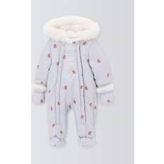 Purple Overalls John Lewis Baby Apple Embroidered Snowsuit - Purple