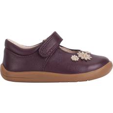 Fairy Tale Leather Girls Rip-Tape First Walking Shoes - Burgundy