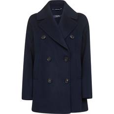 Wool - Wool Coats Max Mara Caban Virgin Wool Pea Coat - Blue