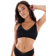 New Look Women Underwear New Look Lace Edge Ribbed Seamless Bralette - Black