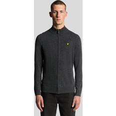 Grey - Men Cardigans Lyle & Scott Zip Front Lambswool Blend Jumper New
