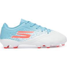 Turquoise Football Shoes Children's Shoes Skechers Razor 1.5 Youth FG Firm Ground Football Boots - White/Turquoise