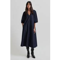 Second Female Denim Midi Kjole - Dark Blue