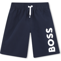 Enfärgade Badbyxor BOSS Kids Swim Shorts Peached Fabric Logo Print