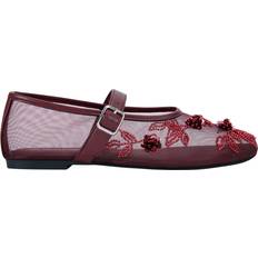 Kurt Geiger Women's Flats Maroon Fabric Nancy Mesh Ballerina Pumps