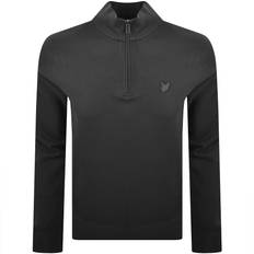 Men - Silver Jumpers Lyle & Scott Tonal Superfine Quarter Zip Sweatshirt Gunmetal