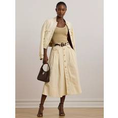 Ralph Lauren Skirts Ralph Lauren Gilchrist Button Midi Skirt - Ivory Beige