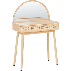 Bamboo Dressing Tables Beliani Stylish Boho Bamboo Wood Light Brown Dressing Table