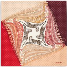 Ferragamo Scarfs Ferragamo Women Print Silk Foulard Madras - Red