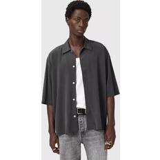 AllSaints Oxford Shirts AllSaints Rialto Ramskull Logo Shirt - Raven Grey