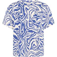 Nahid Animal Print Cotton T-shirt - Blue