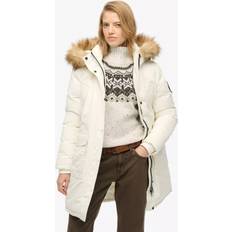 Superdry Coats Superdry Everest Faux Fur Parka Coat - Off White