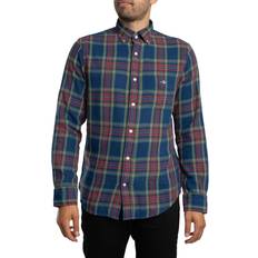 Multicoloured Shirts Gant Regular Twill Check Shirt Long Sleeve - Indigo