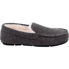 Totes Felt Moccasin Slipper With Sherpa Lining - Grey