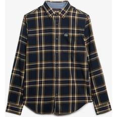 Superdry Herr Skjortor Superdry L S Cotton Lumberjack Shirt Långärmade Skjortor - Bryce Check Navy
