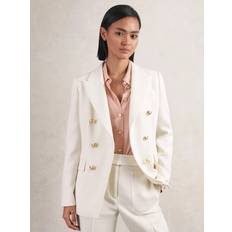 Men - White Blazers Reiss Lily Double Breasted Wool Blend Blazer - White