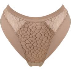 Dame - Naturfarvet Badetøj Pour Moi Geo Sculpt Højbenede Midi Trusser