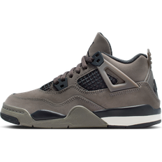 Suede Basketball Shoes Children's Shoes Jordan 4 Retro Cave Stone Younger Kids Shoes - Grey