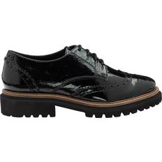 Women Oxford Ravel Walsh Leather Chunky Brogues - Black