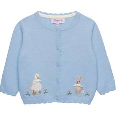 Blue Cardigans Trotters Baby Wool Blend Duck Bunny Cardigan - Pale Blue