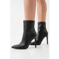 Stiletto - Women Ankle Boots Misspap Faux Leather High Stiletto Heel Ankle Boots - Black