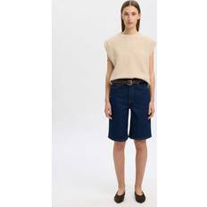 Dame - Grå Veste Selected Pullover Sl Knit Vest Uldblanding Strik - Beige