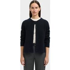 Uld Trøjer Selected Uldblanding Strikket Cardigan SLFLULU - Dark Sapphire