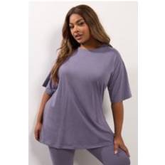 Purple T-shirts Yours Curve Purple Relaxed Longline Tshirt - Dark Mauve