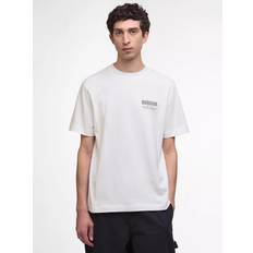 Barbour Men T-shirts Barbour Cotton Loose Fit Short Sleeve Graphic T-Shirt - White