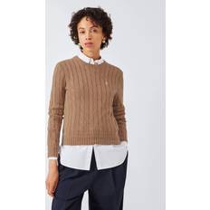 Polo Ralph Lauren Cable Knit Crew Neck Jumper - Camel Melange