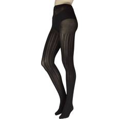 Stripes - Women Tights SockShop Charnos Chevron Stripe Pattern Tights - Black