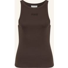 Rhinestone Logo Tank Top Topp Överdelar Dam - Brun