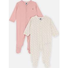M - Piger Pyjamasser Petit Bateau Natdragt 2-Pak - Hvid/Rosa