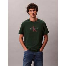 Calvin Klein Green T-shirts Calvin Klein Monogram Logo Cotton T-Shirt -
