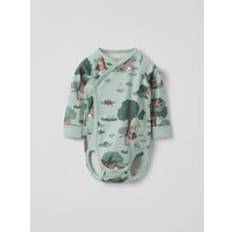 Polarn O. Pyret Bodysuits Polarn O. Pyret Baby Cotton Forest Print Babygrow - Green
