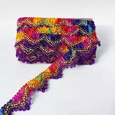 3 Yards Vibrant Sequin Satin Ribbon Lace Trim