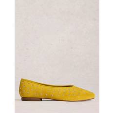 Yellow Ballerinas White Stuff Boho Suede Stud Ballerina Pumps -