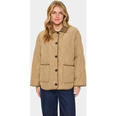 Dame - Naturfarvet Overtøj Saint Tropez Loissz Jacket Uld Oversized Petrified Oak