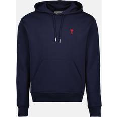 Heart Logo Hoodie Broderad Med Dragsko - Night Blue