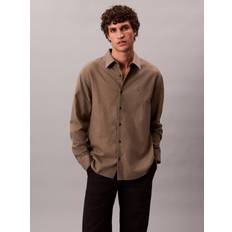Calvin Klein Gröna Skjortor Calvin Klein Flannel Relaxed Button Down Shirt - Green