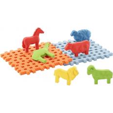 Mini Waffle Byggeklodser Dyr 6 Figurer 2 Basisklodser