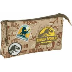 Desktop Organizers Jurassic World Triple Carry-All Beige Pencil Case 22 x 12 x 3 cm