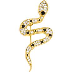 Crystal Brooches Jon Richard Gold Plated Crystal Jet Snake Brooch - Gold