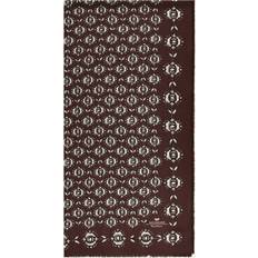 Tambuto Embroidered Fringed Scarf - Brown