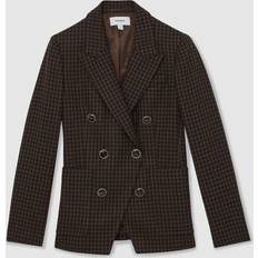 Men - Wool Blazers Reiss Ayla Double Breasted Wool Blend Jacket - Brown