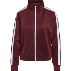 Dame - Stribede Jakker Noisy May Træningsjakke L S High Neck Zipper - Windsor Wine White