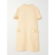 Wool Dresses Valentino Garavani Crepe Couture Short Dress With Bows - Beige