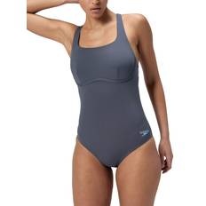 Grey - Women Swimwear Speedo Flex Band with Built in Swim Bra Swimsuit - Grey