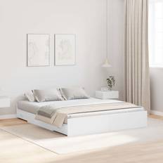 140 cm - 190 cm Rammesenge vidaXL Seng Med Opbevaring Hvid 140 x 190 cm Rammeseng