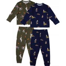 Solid Colours Pyjamases Chelsea Peers Kids Long Sleeved Dog Print Pyjamas - Khaki